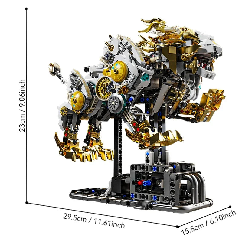 Mechanical Lion Building Blocks – Movable Parts DIY Model Kit - Image 5 of 5 | TheBrickTube
