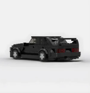Mercedes-Benz 190E brick model - side profile view - TheBrickTube