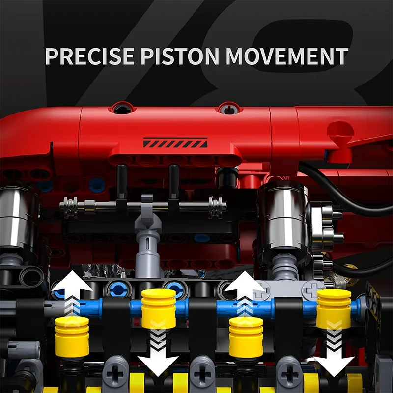 Technical V8 Engine Model – 1370PCS Motorized Building Blocks - Image 5 of 7 | TheBrickTube