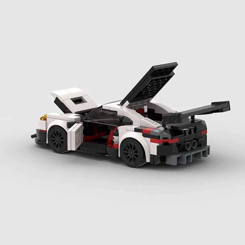 Porsche 911 GT3 RSR brick model - complete build view - TheBrickTube