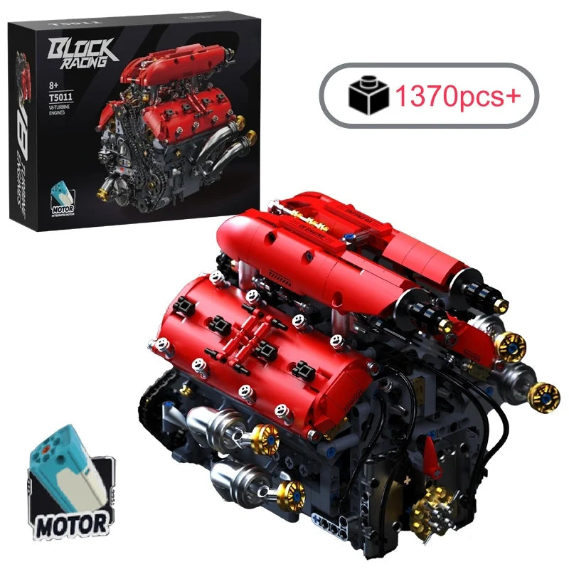 Technical V8 Engine Model – 1370PCS Motorized Building Blocks - Image 7 of 7 | TheBrickTube