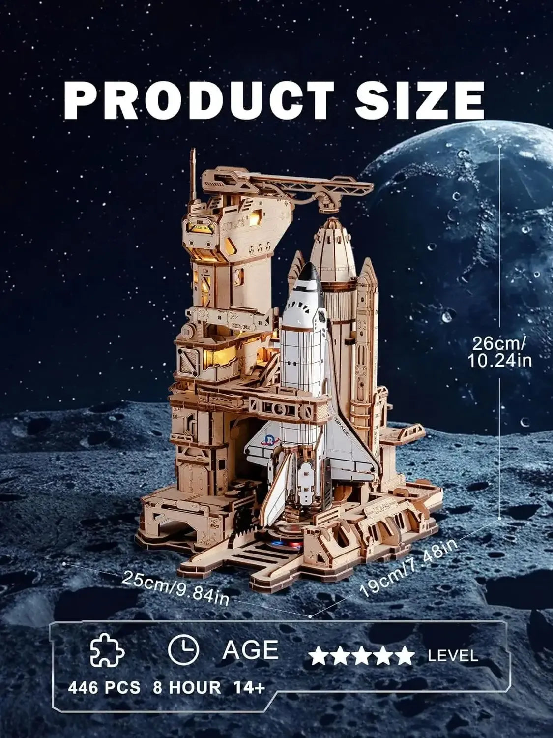 3D Wooden Space Shuttle Puzzle – DIY STEM Model Kit for Adults - Image 6 of 6 | TheBrickTube