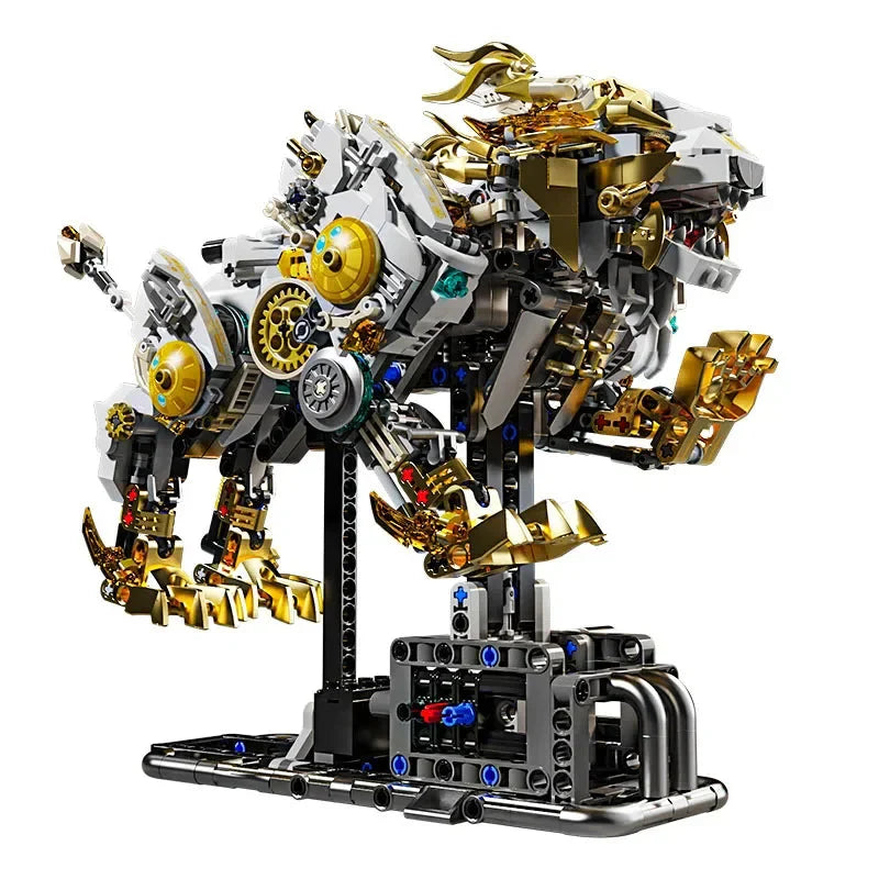 Mechanical Lion Building Blocks – Movable Parts DIY Model Kit - Main Image | TheBrickTube