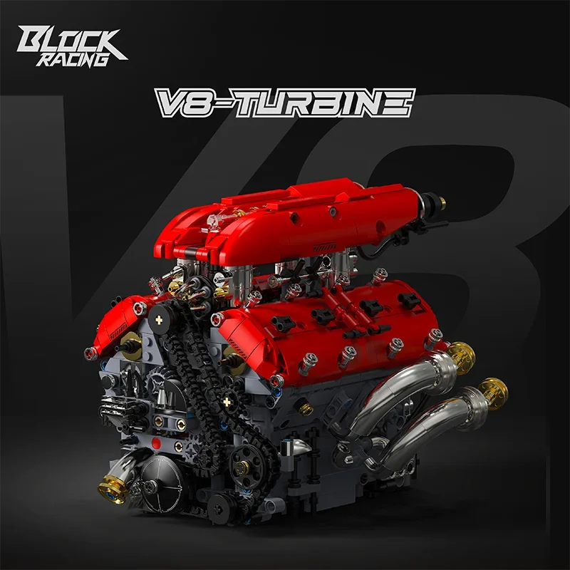 Technical V8 Engine Model – 1370PCS Motorized Building Blocks - Image 2 of 7 | TheBrickTube