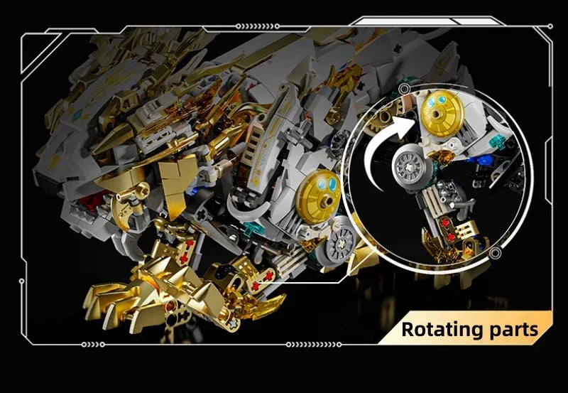 Mechanical Lion Building Blocks – Movable Parts DIY Model Kit - Image 4 of 5 | TheBrickTube