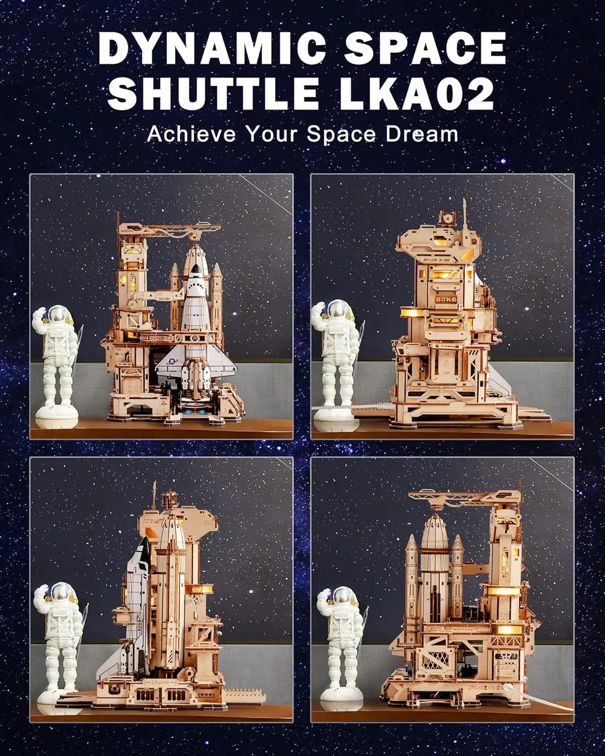 3D Wooden Space Shuttle Puzzle – DIY STEM Model Kit for Adults - Image 2 of 6 | TheBrickTube