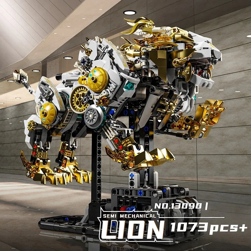 Mechanical Lion Building Blocks – Movable Parts DIY Model Kit - Image 2 of 5 | TheBrickTube