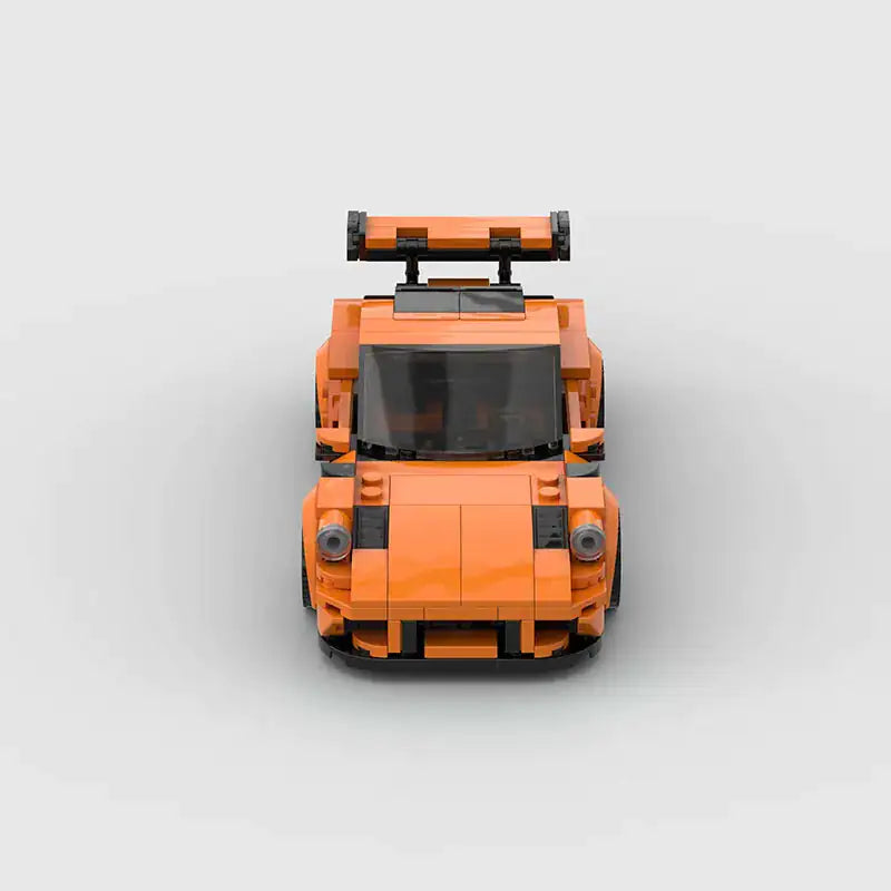Porsche 911 GT3 brick model - rear angle view - TheBrickTube