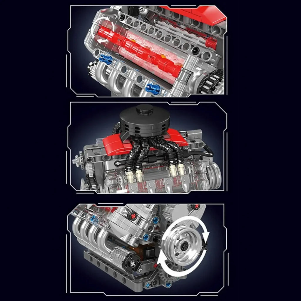 LSX454 V8 Motorized Engine Building Blocks – 487+PCS Electric Simulation Model 0 - Image 2 of 3 | TheBrickTube