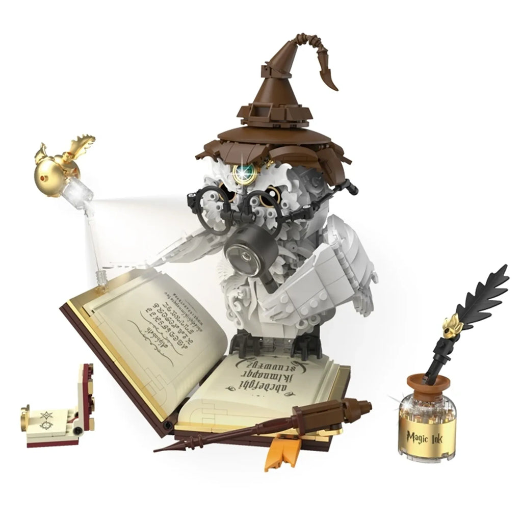 Magical Owl Doctor Building Blocks – Light-Up Book Model 074 - Main Image | TheBrickTube