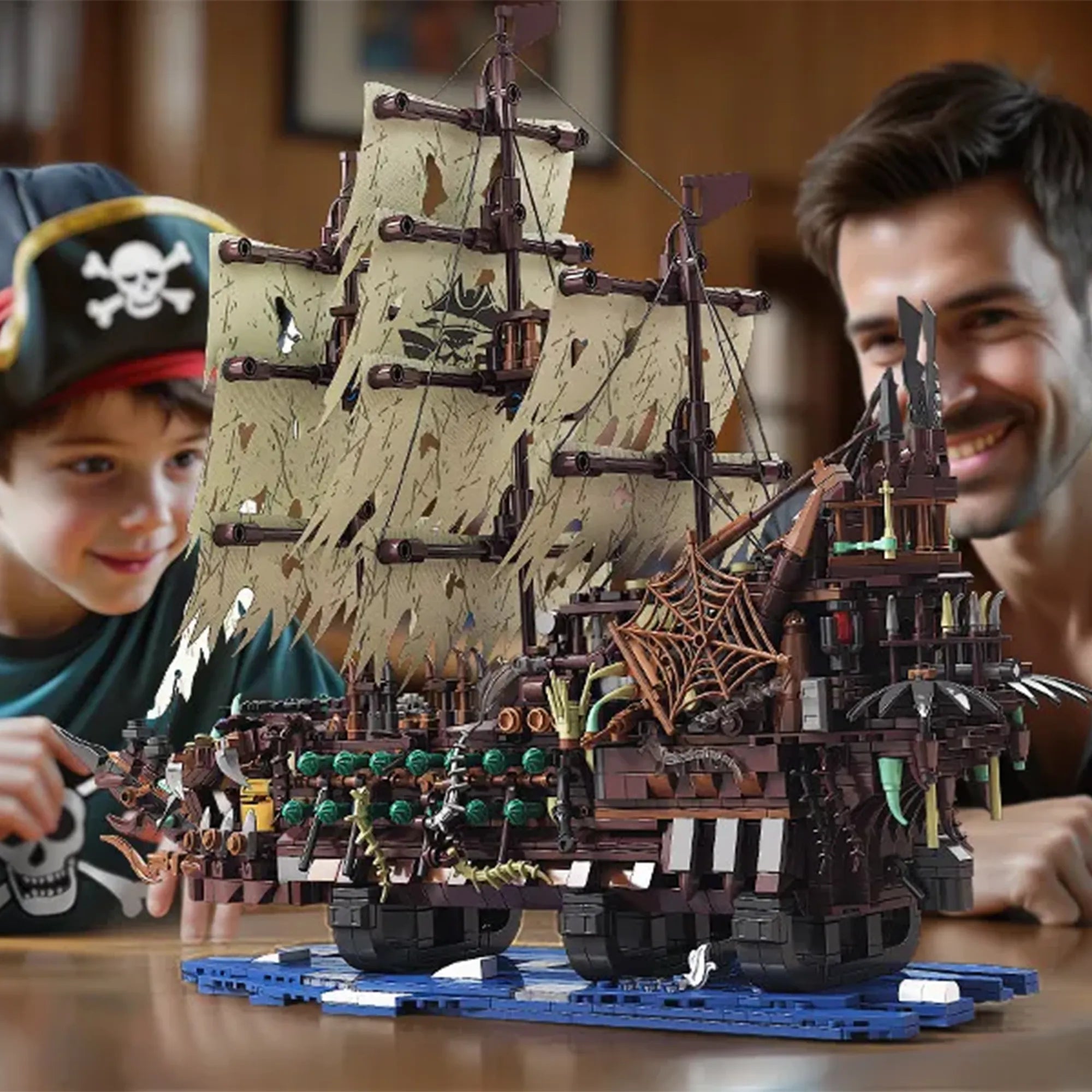Light-Up Pirate Ship Building Blocks – 2159 PCS Model 046 - Image 7 of 8 | TheBrickTube