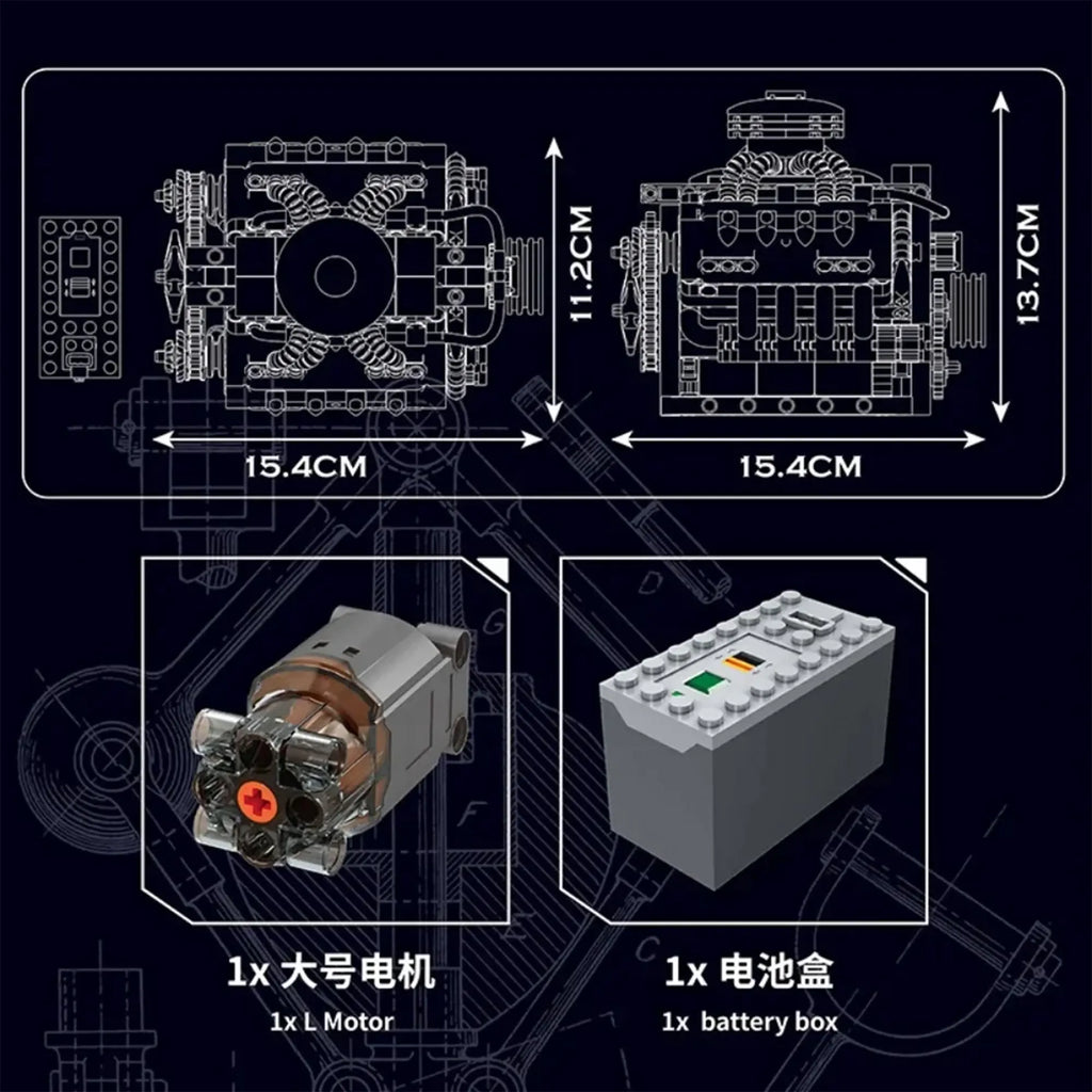 LSX454 V8 Motorized Engine Building Blocks – 487+PCS Electric Simulation Model 0 - Image 3 of 3 | TheBrickTube