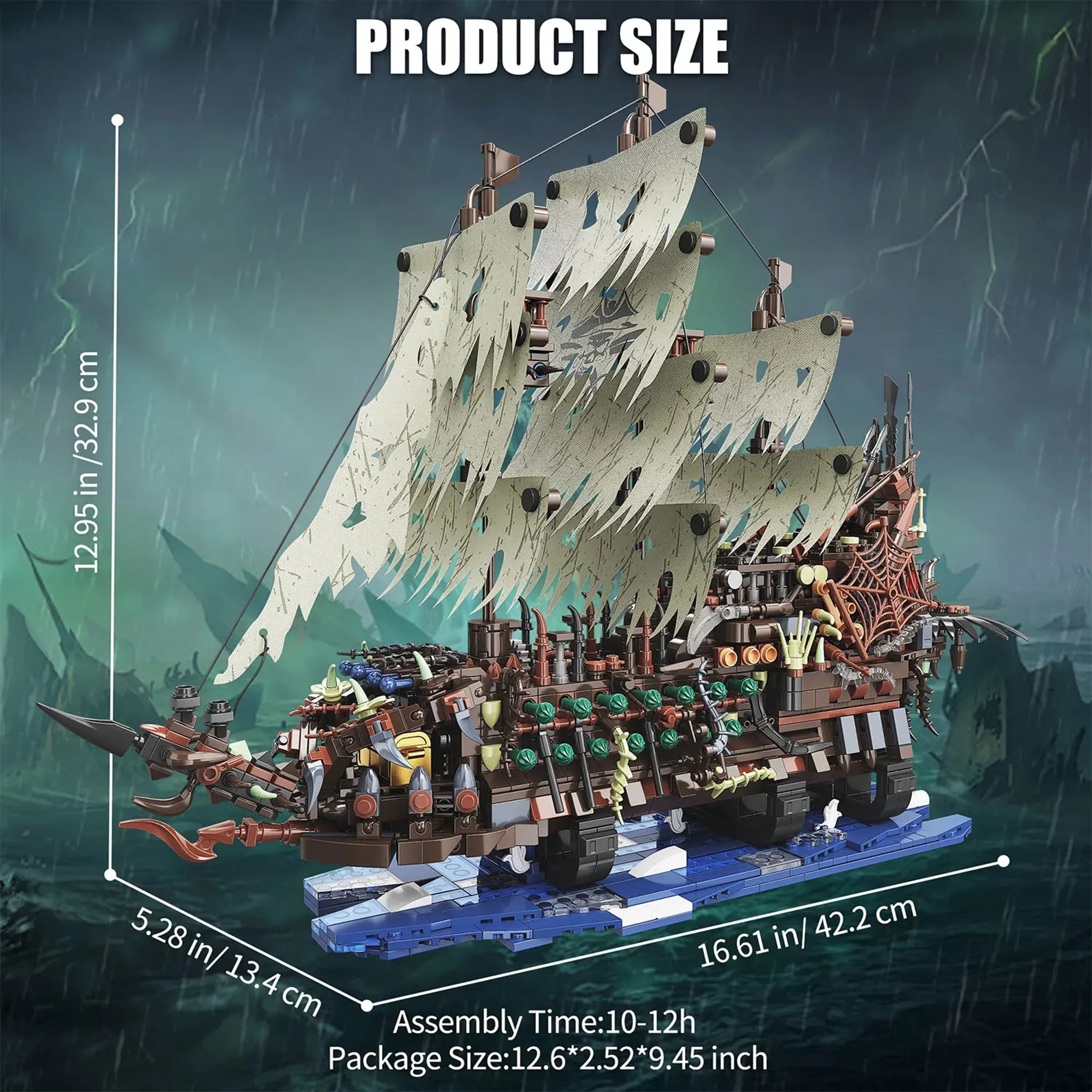 Light-Up Pirate Ship Building Blocks – 2159 PCS Model 046 - Image 8 of 8 | TheBrickTube