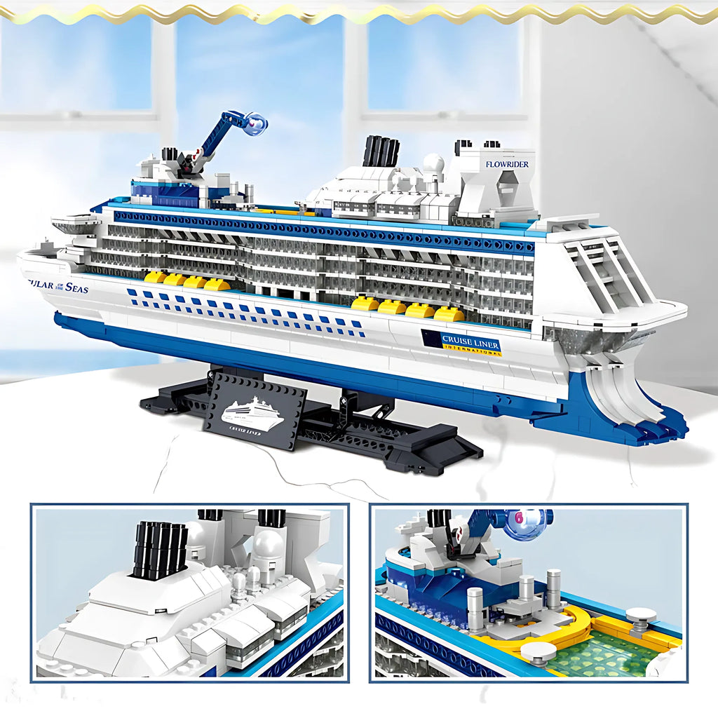 Cruise Liner Ship Building Blocks – 2428 PCS Ocean Vessel Display Model 045 - Image 4 of 6 | TheBrickTube