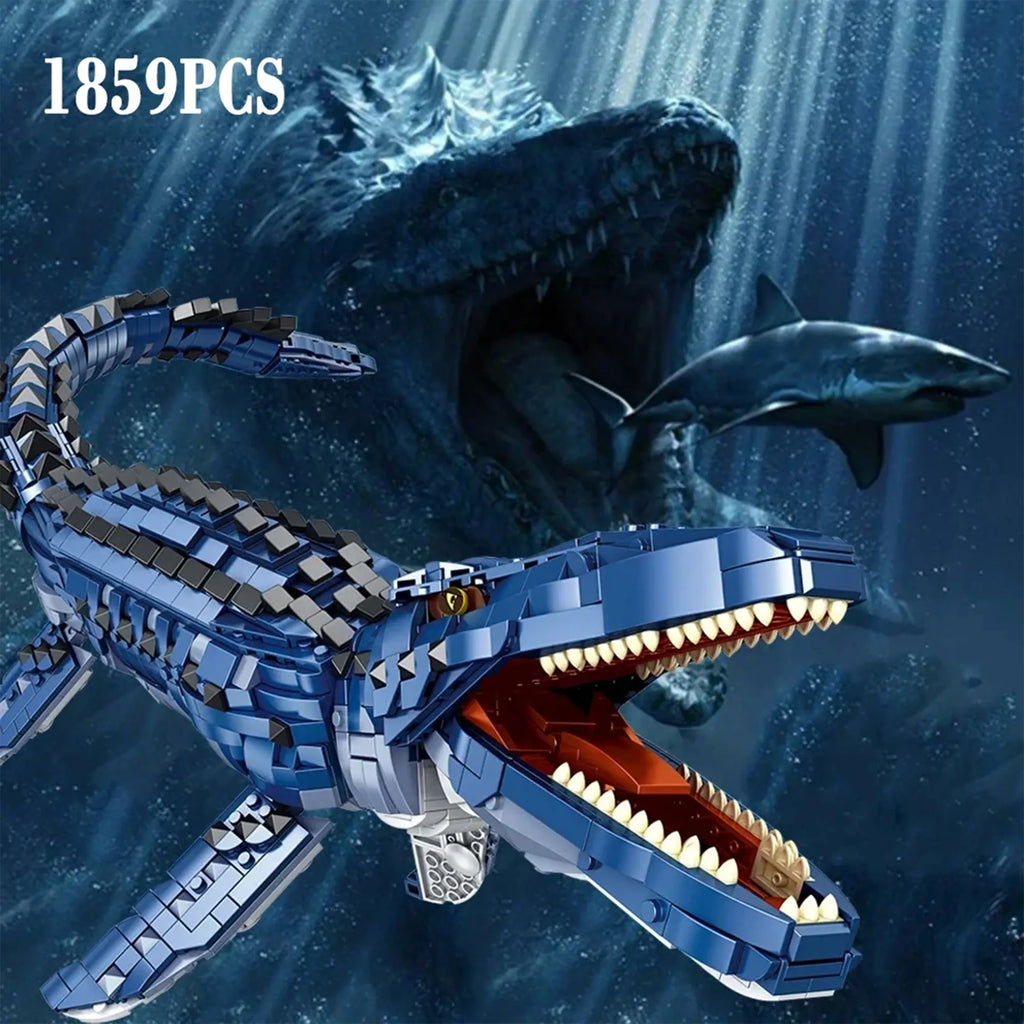Dinosaur World Building Blocks – T-Rex & Mosasaurus DIY Models 023 - Image 2 of 16 | TheBrickTube