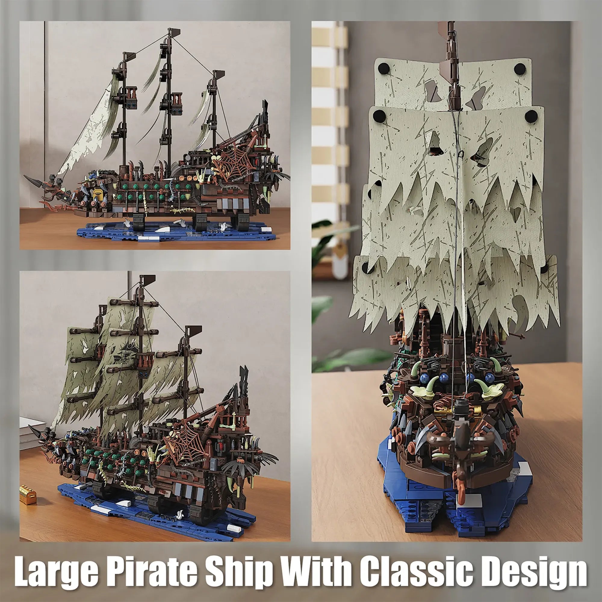 Light-Up Pirate Ship Building Blocks – 2159 PCS Model 046 - Image 5 of 8 | TheBrickTube