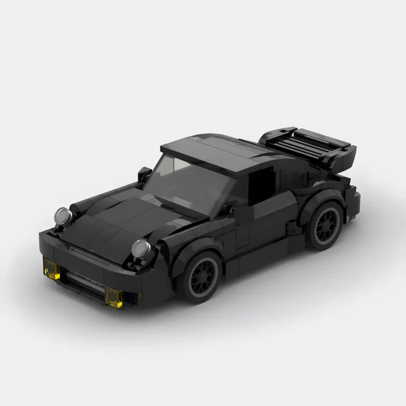 Porsche 911 (930) Turbo Wangan Midnight|Blackbird brick model - front angle view - TheBrickTube