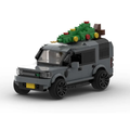 Land Rover Discovery 3/4|Christmas Edition brick model - front angle view - TheBrickTube