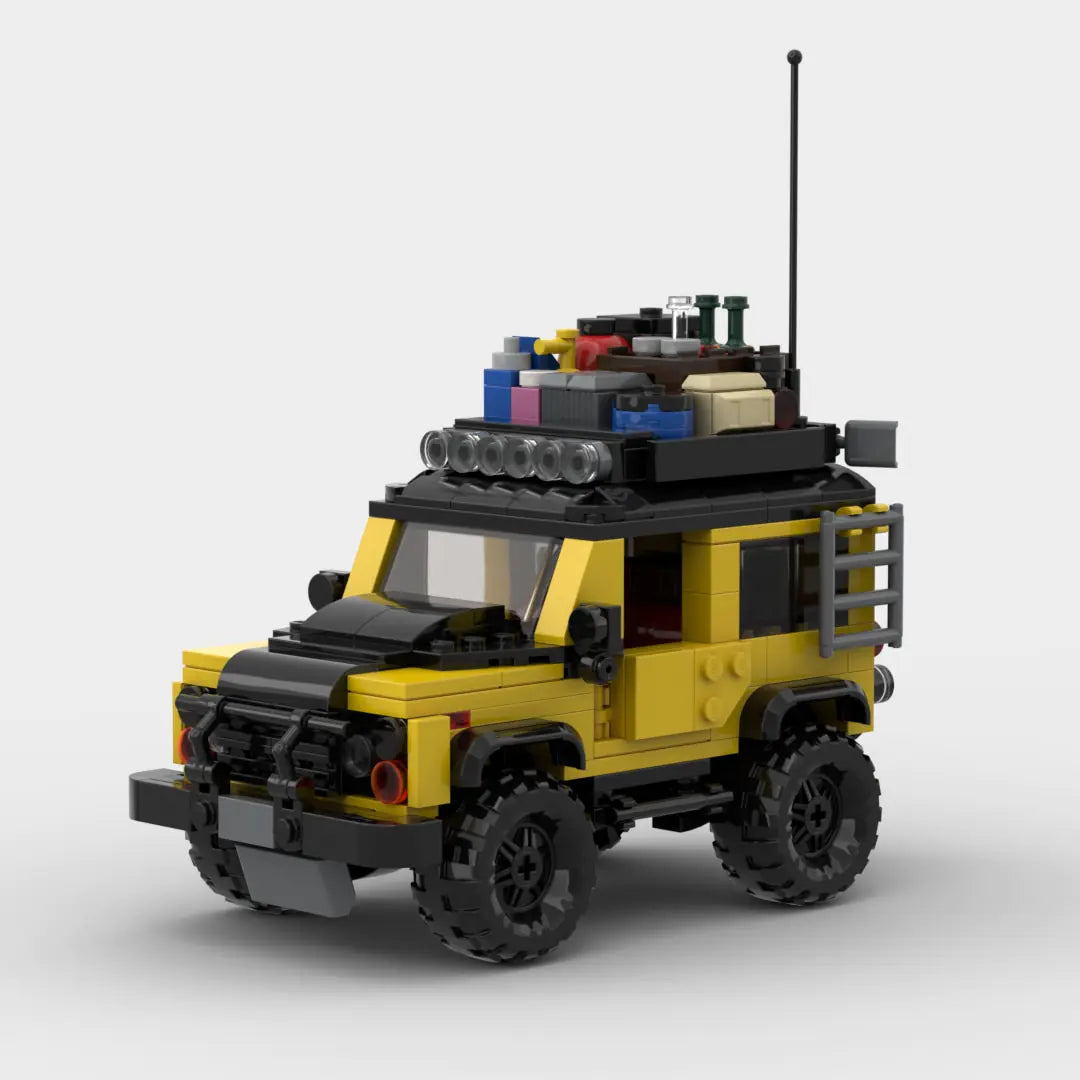 Land Rover Defender Overland brick model - front angle view - TheBrickTube