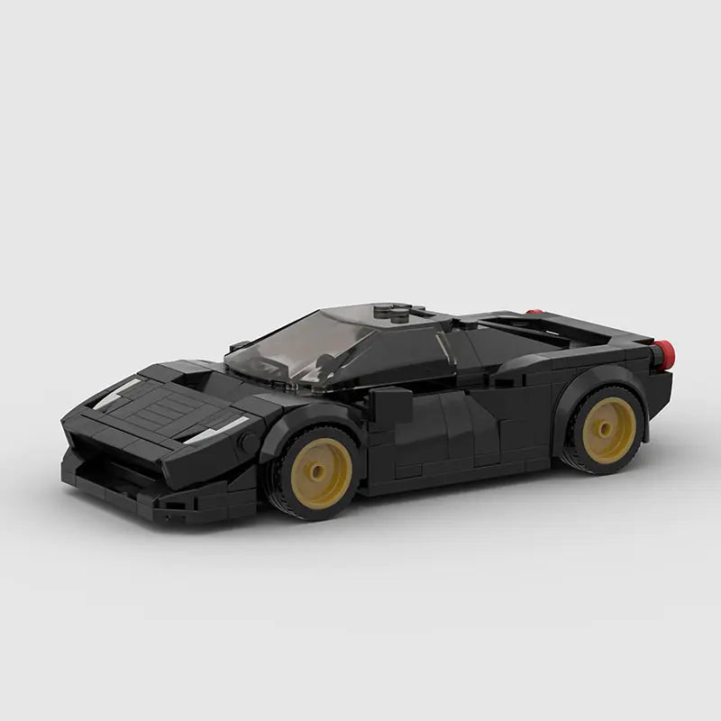 Ferrari 458 brick model - front angle view - TheBrickTube