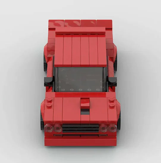 Abarth 131 Rally Car brick model - detail close-up - TheBrickTube
