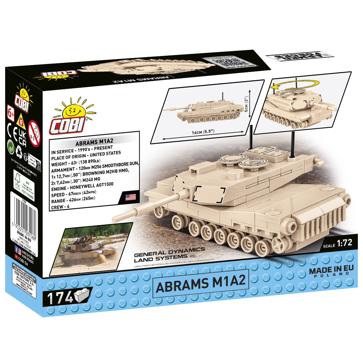 Abrams M1A2 Tank 1:72 Scale Building Set - Image 2 of 6 | TheBrickTube