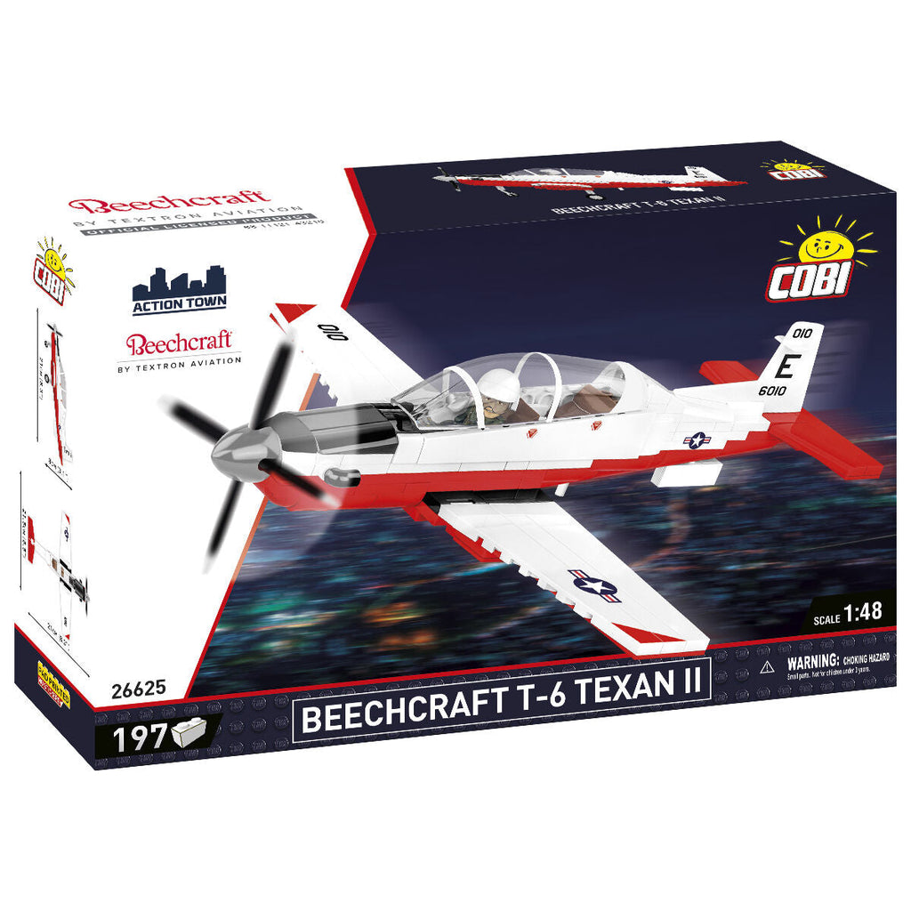 Beechcraft T-6 Texan II Turboprop Red/White Building Set - Main Image | TheBrickTube