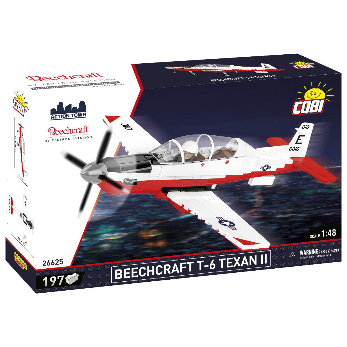 Beechcraft T-6 Texan II Turboprop Red/White Building Set - Main Image | TheBrickTube
