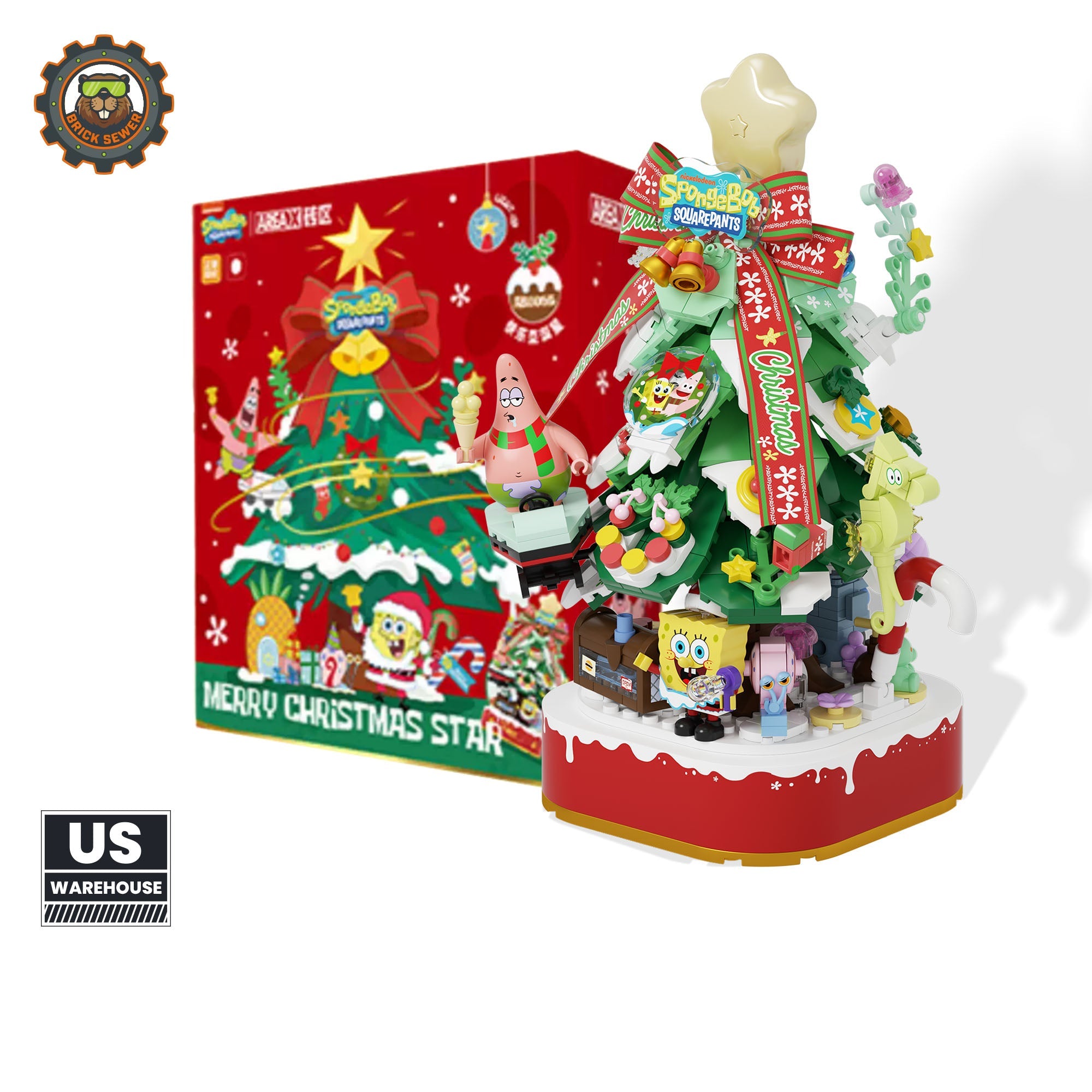 SpongeBob Christmas Tree Building Blocks - Main Image | TheBrickTube