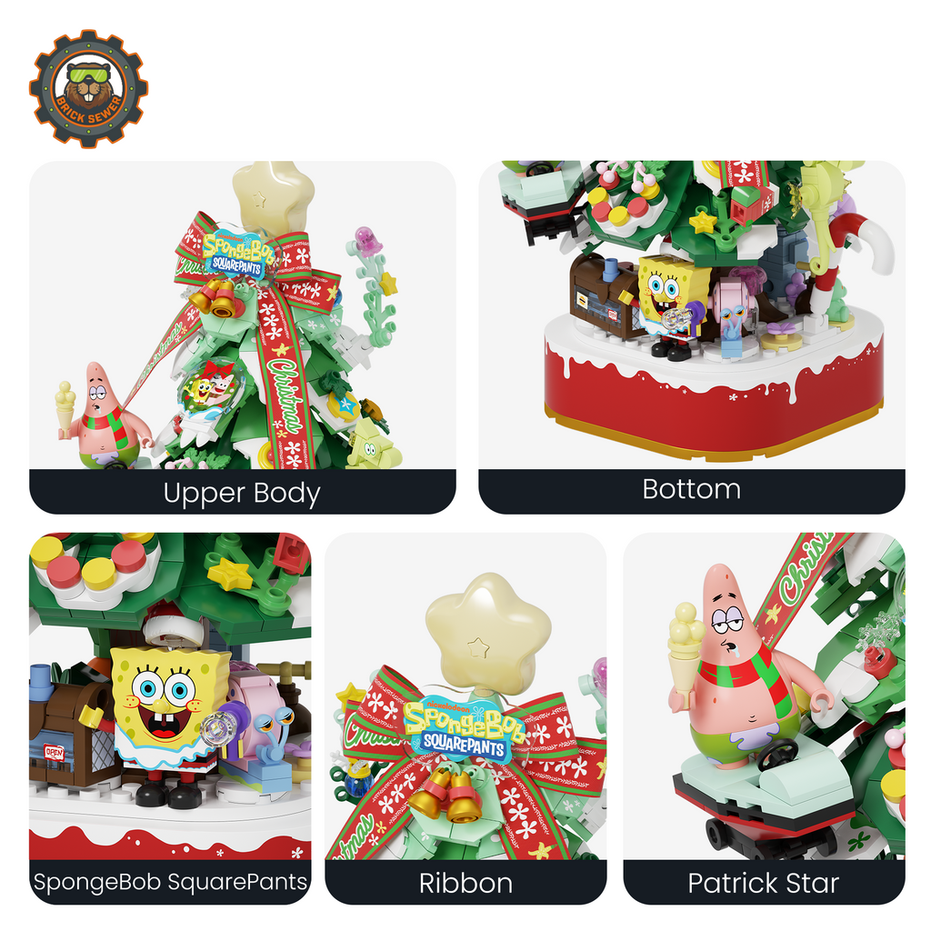 SpongeBob Christmas Tree + 2 Sandy Christmas Ornament - Image 4 of 13 | TheBrickTube