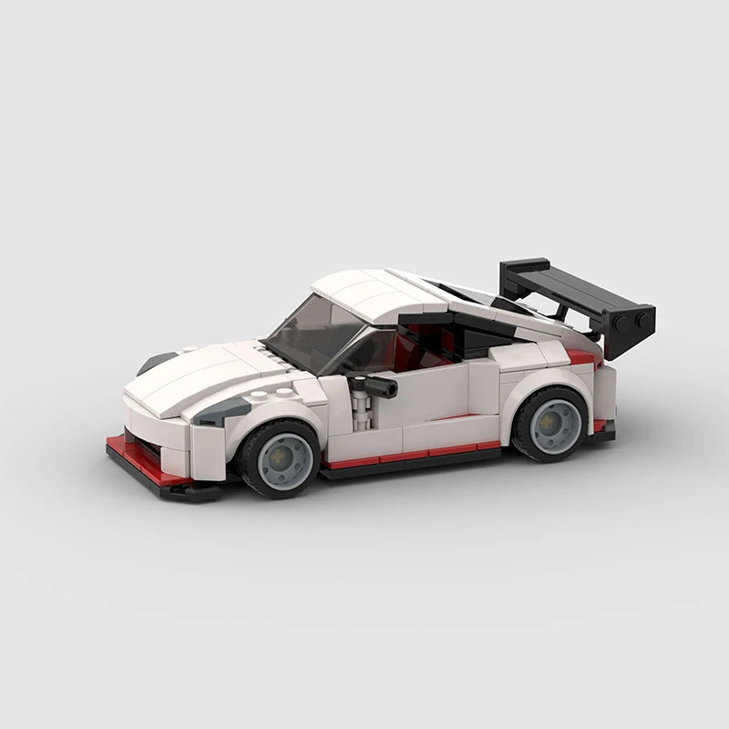 Nissan 350Z Widebody brick model - front angle view - TheBrickTube
