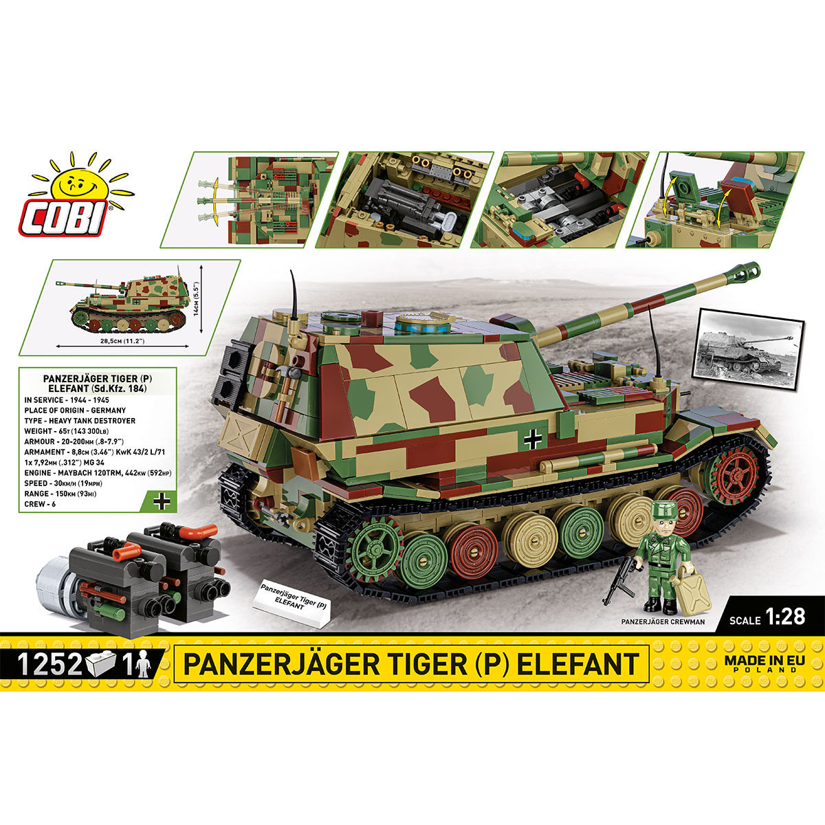 PanzerJager Tiger (P) Elefant Tank Destroyer Building Set - Image 4 of 6 | TheBrickTube