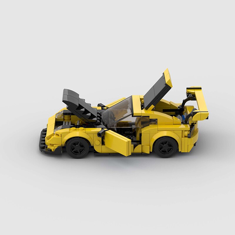 Mazda RX7 brick model - side profile view - TheBrickTube