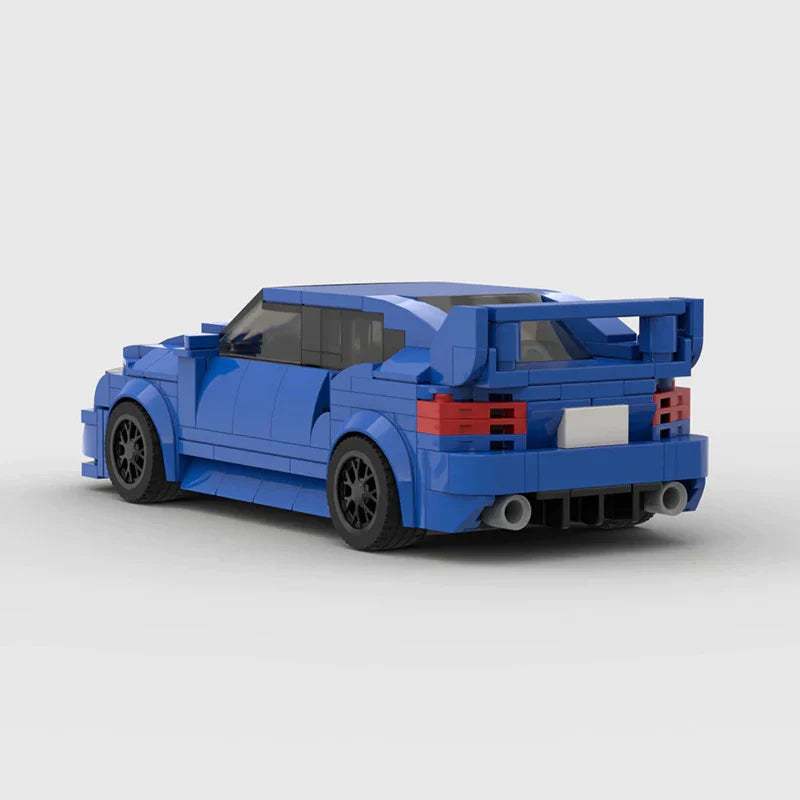 Subaru Impreza WRX STI brick model - side profile view - TheBrickTube