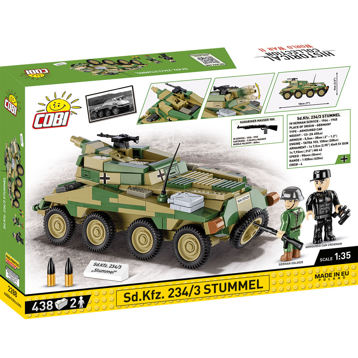 Sd.Kfz. 234/3 Stummel Armored Vehicle Building Set - Image 2 of 6 | TheBrickTube