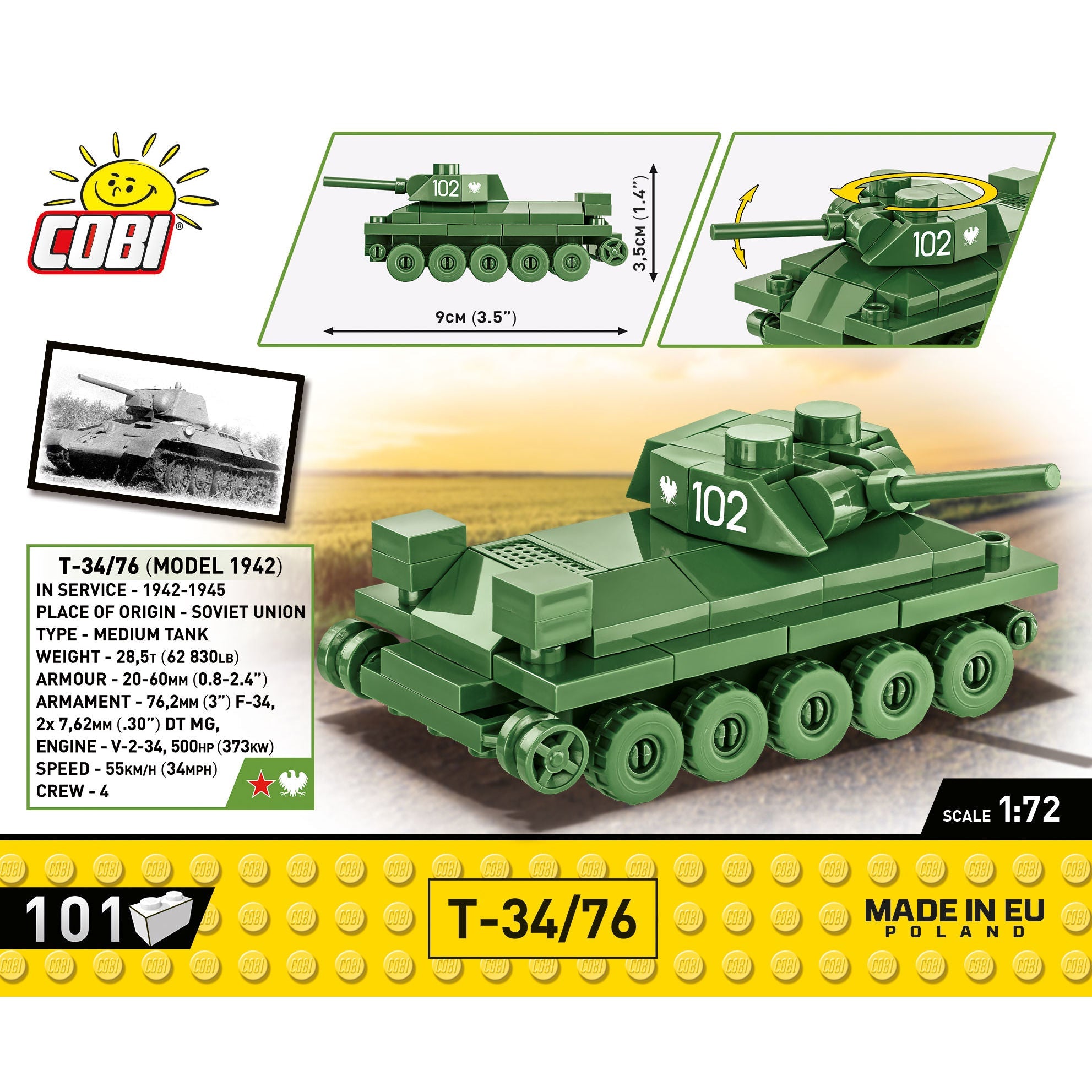 T-34/76 Tank 1:72 Scale Building Set - Image 4 of 6 | TheBrickTube