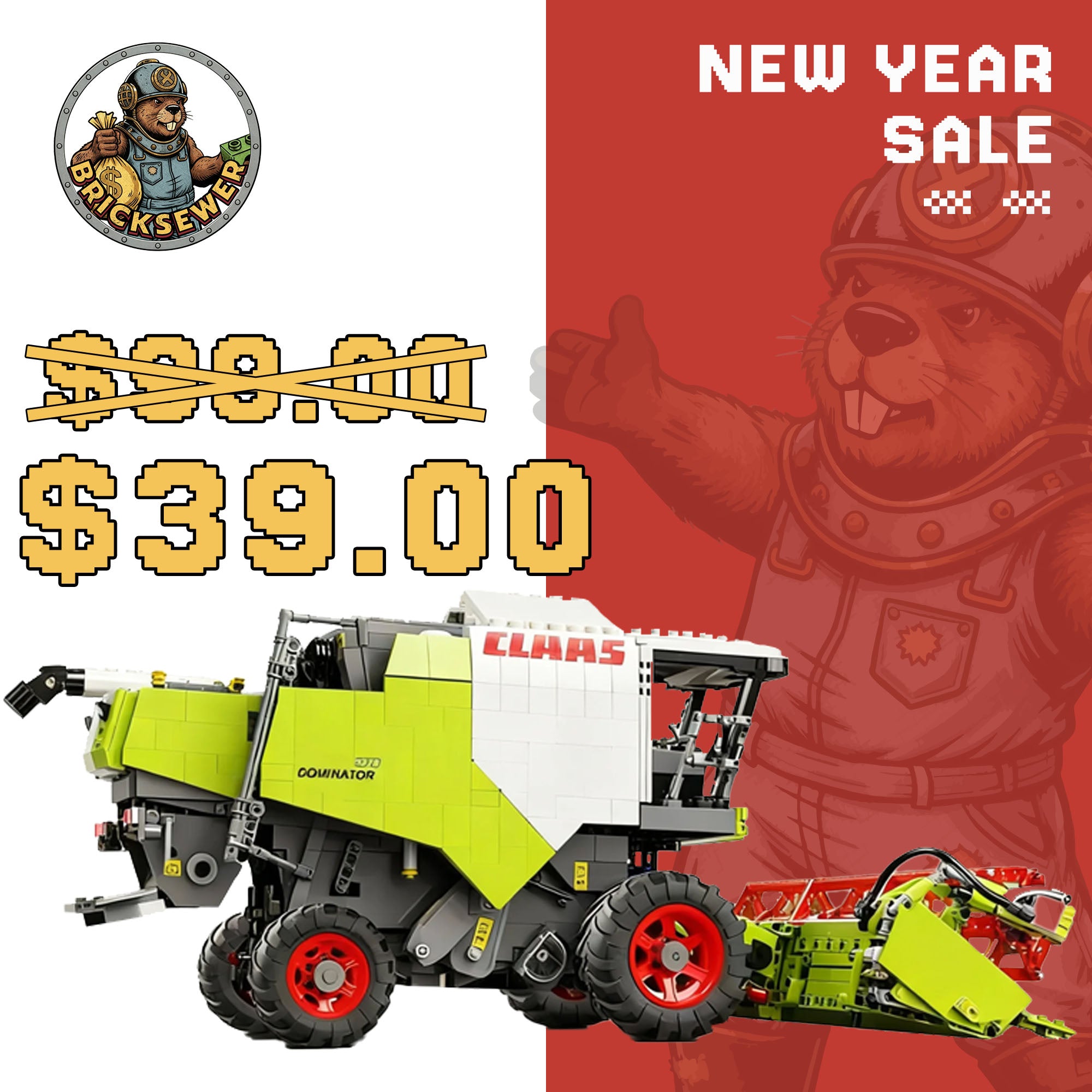 C61508 CLAAS Dominator 370 Harvester 1:17 Technic | Building Blocks Set - Main Image | TheBrickTube