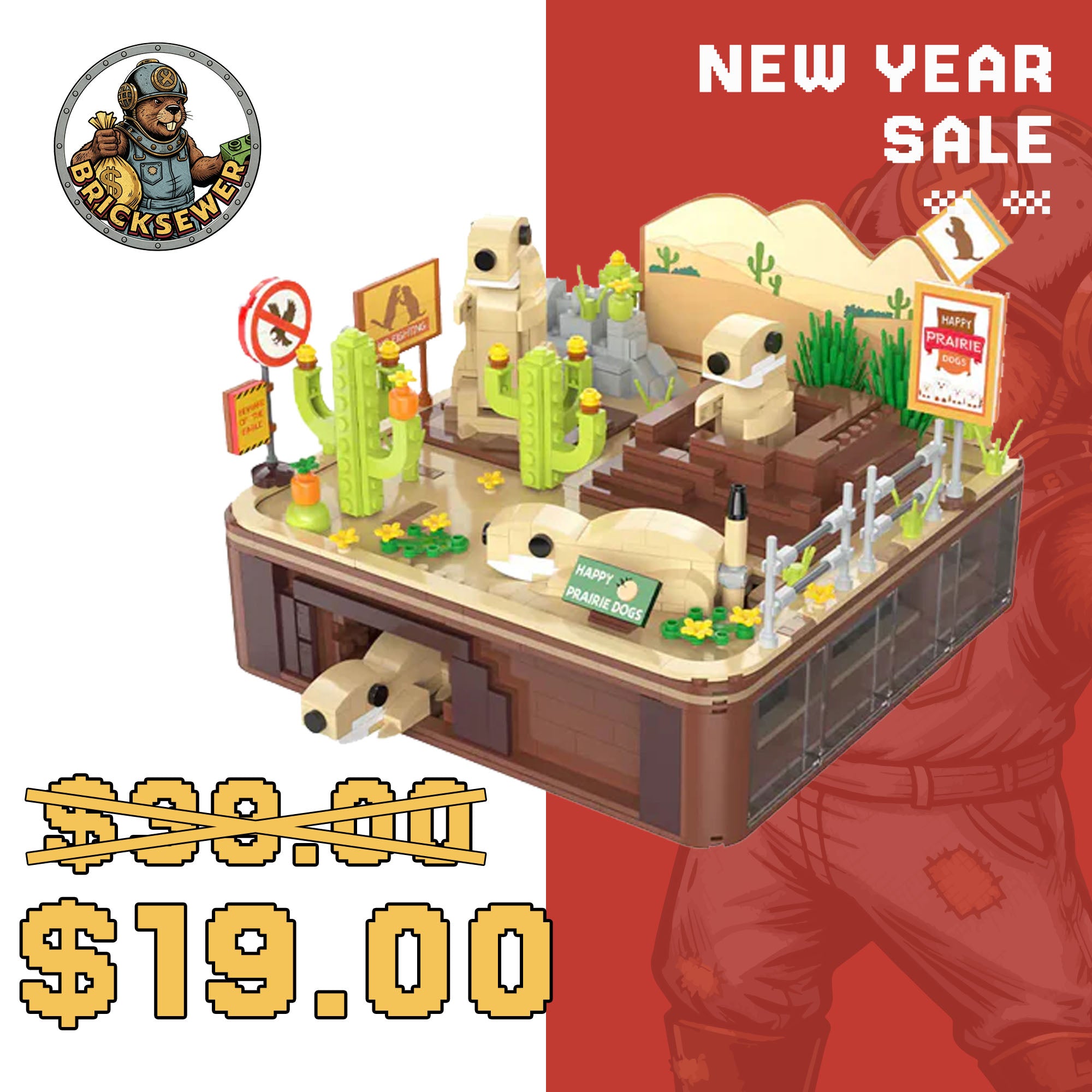 C71008 Dynamic Landscape Of Prairie Dog Creator Expert | Building Blocks Set - Main Image | TheBrickTube