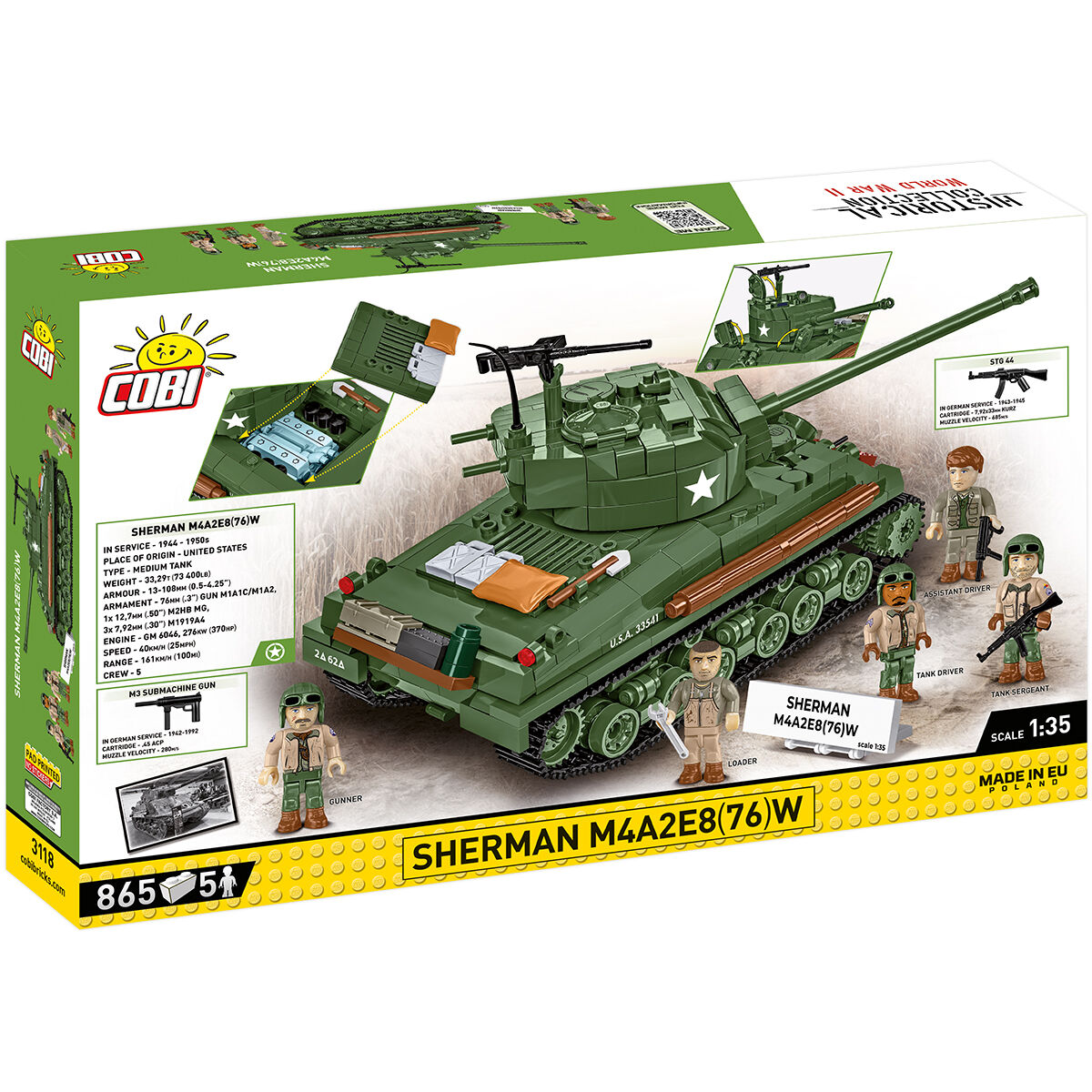 Sherman M4A2E8(76)W Tank Building Set - Image 2 of 6 | TheBrickTube