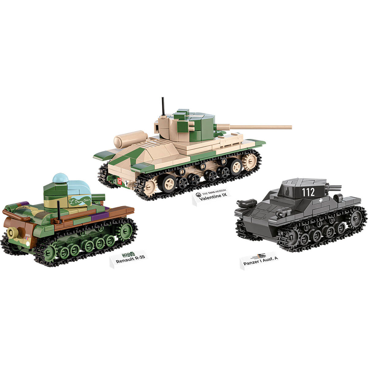 Renault R35, Valentine IX, Panzer I Tanks 1:48 Building Set - Image 6 of 6 | TheBrickTube