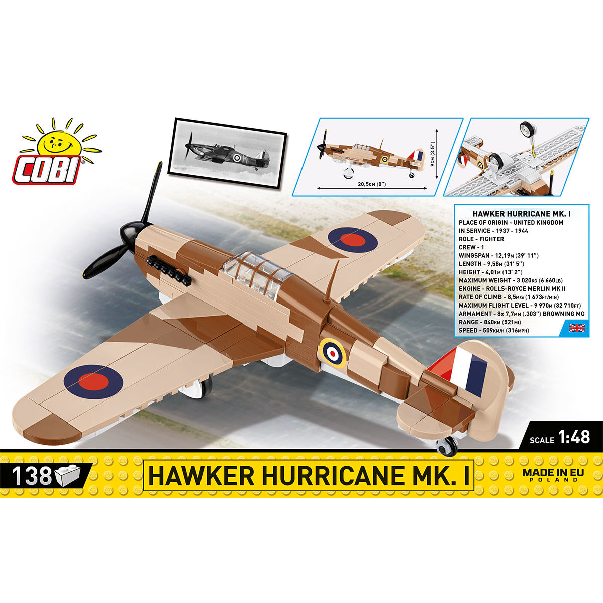 Hawker Hurricane MK. I Fighter 1:48 Building Set - Image 4 of 6 | TheBrickTube