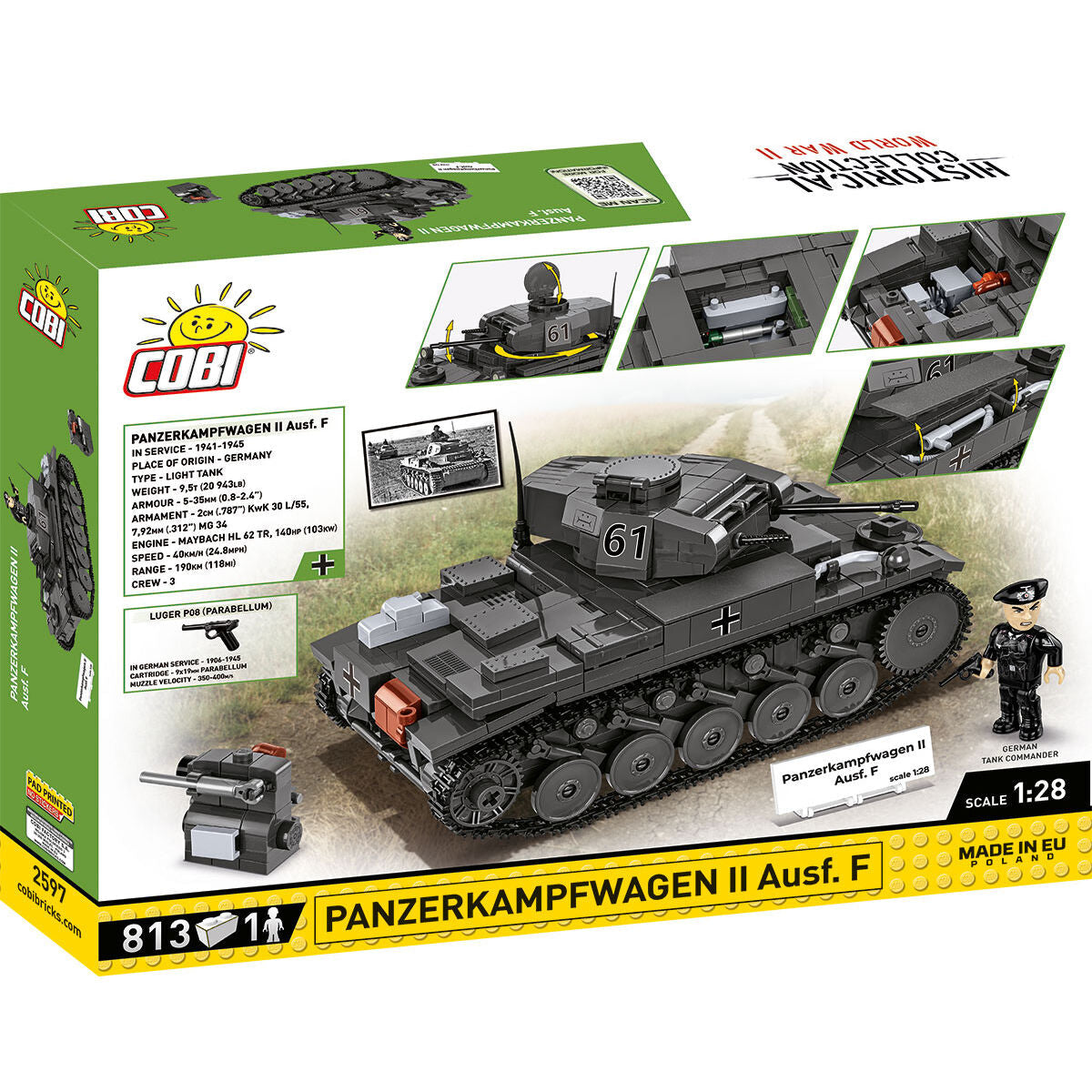 PanzerKampWagen II Ausf. F Tank Building Set - Image 2 of 6 | TheBrickTube