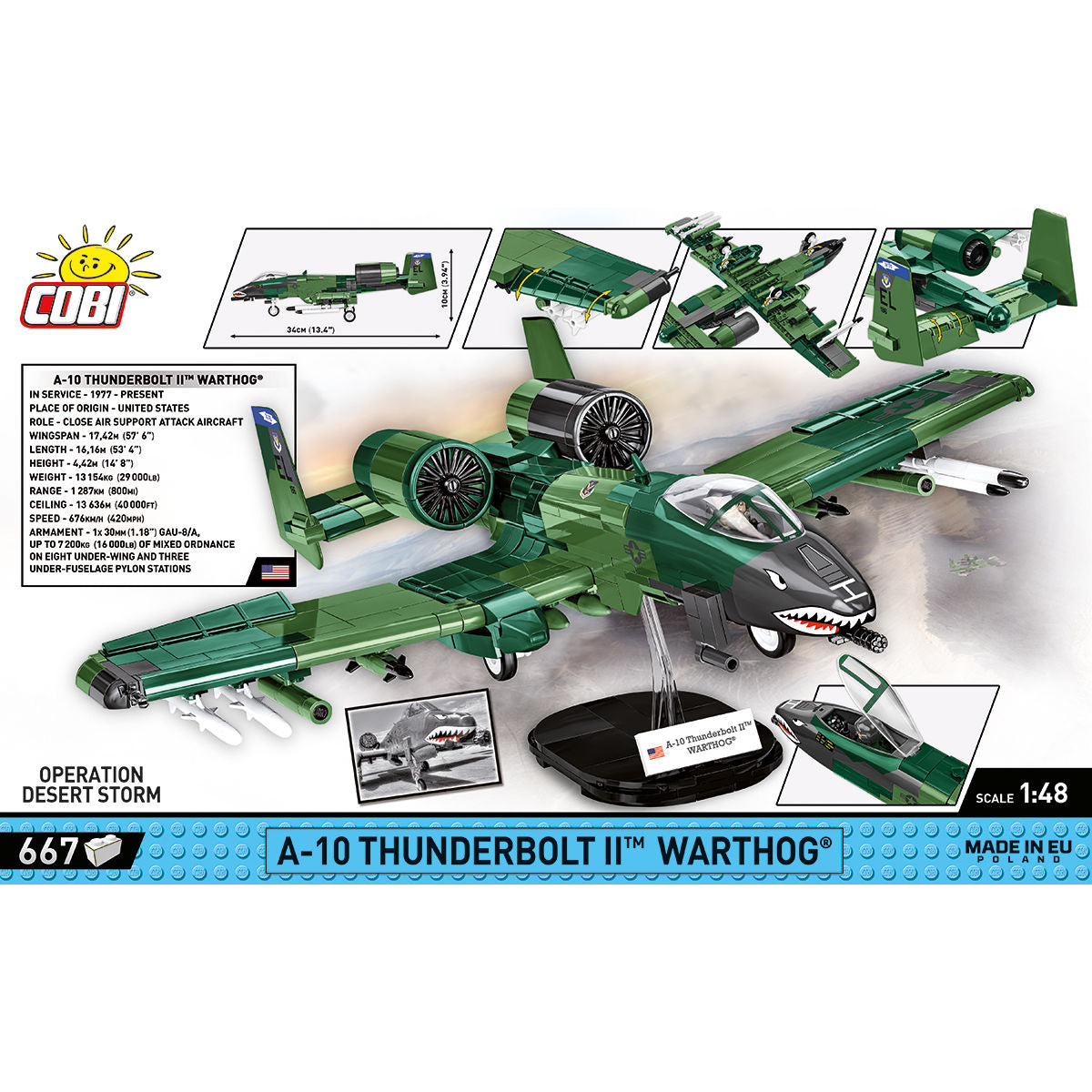 A-10 Thunderbolt II Warthog Attack Aircraft Building Set - Image 4 of 6 | TheBrickTube