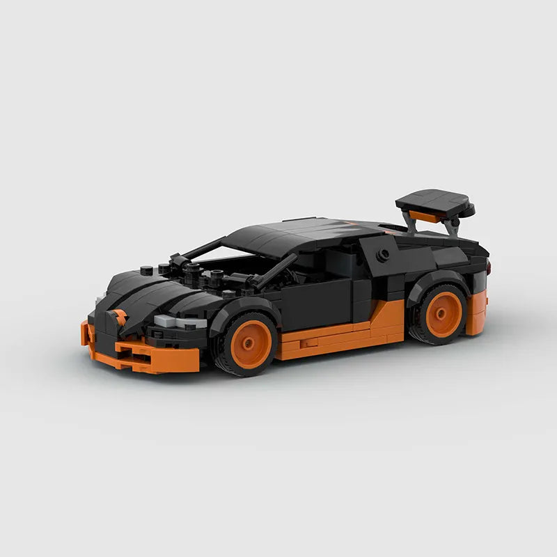 Bugatti Veyron SuperSport brick model - front angle view - TheBrickTube