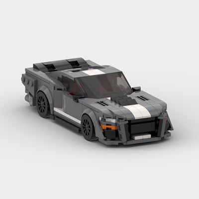 Ford Mustang Shelby GT500 brick model - top-down view - TheBrickTube