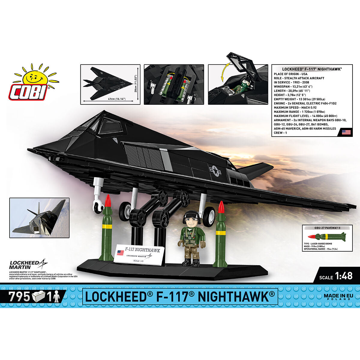 F-117 Nighthawk Stealth Fighter Building Set - Image 4 of 6 | TheBrickTube