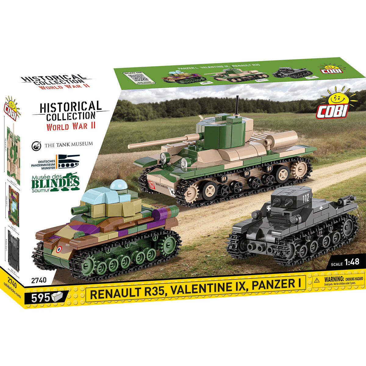 Renault R35, Valentine IX, Panzer I Tanks 1:48 Building Set - Main Image | TheBrickTube