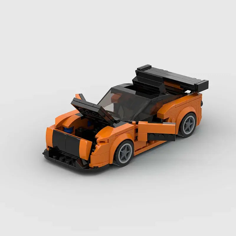 Mazda RX7|Fast and Furious brick model - rear angle view - TheBrickTube