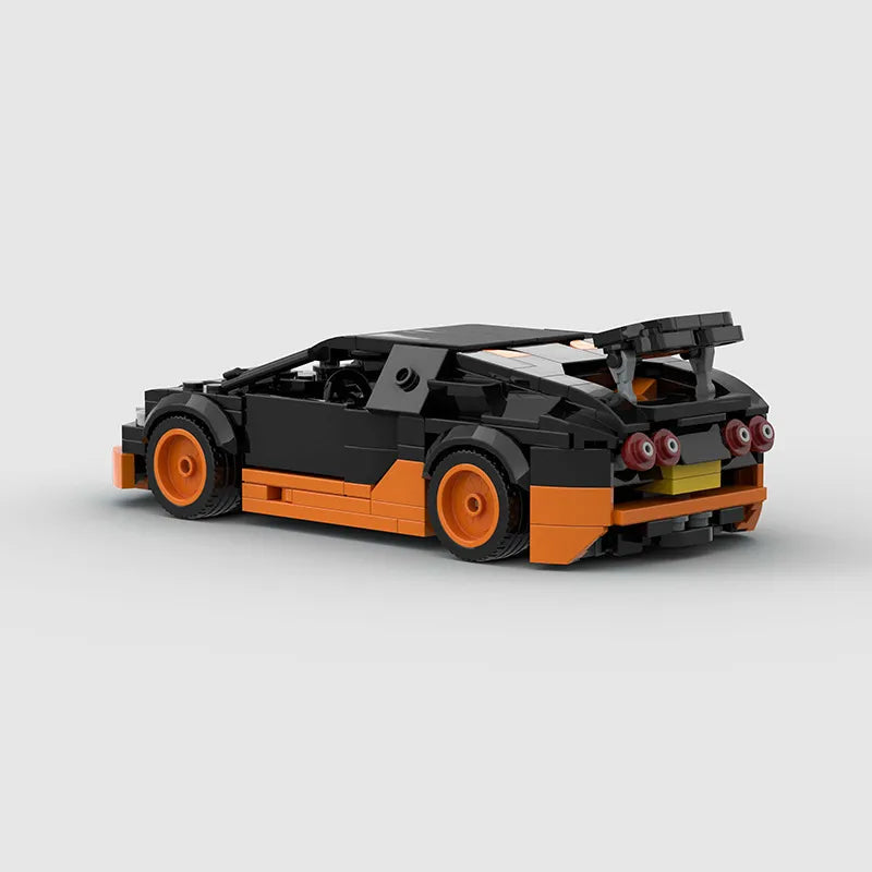 Bugatti Veyron SuperSport brick model - side profile view - TheBrickTube