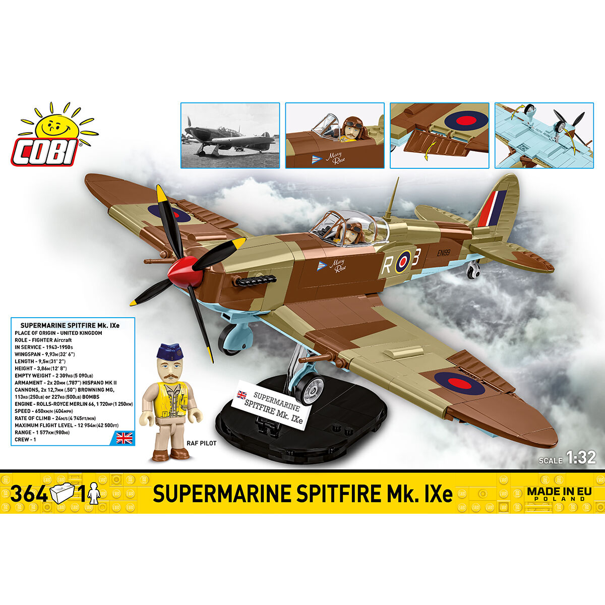 Supermarine Spitfire Mk. IXe Fighter Building Set - Image 4 of 6 | TheBrickTube